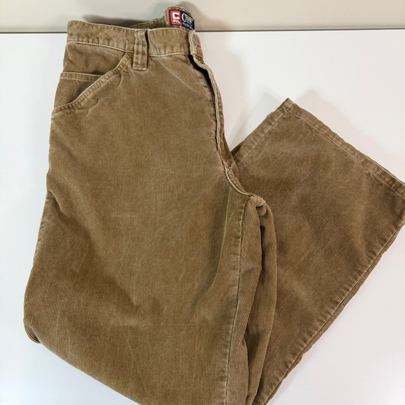 Vintage Y2K Chaps Ralph Lauren Mens 36x30 Tan Corduroy Baggy Carpenter Pants - Picture 6 of 9